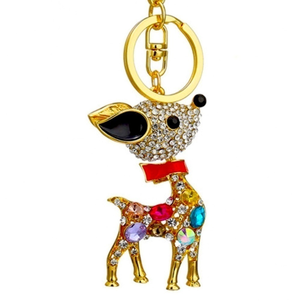 Reindeer Keychain Beautiful Rhinestone Deer Keychain